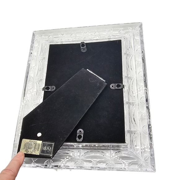 Vintage Mikasa Etched Crystal 5 x 7 Wedding Photo Picture Frame "Serenade" NOS - Picture 5 of 12